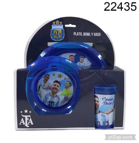 Imagen de SET PLATO, BOWL Y VASO SELECCION ARGENTINA 2.25